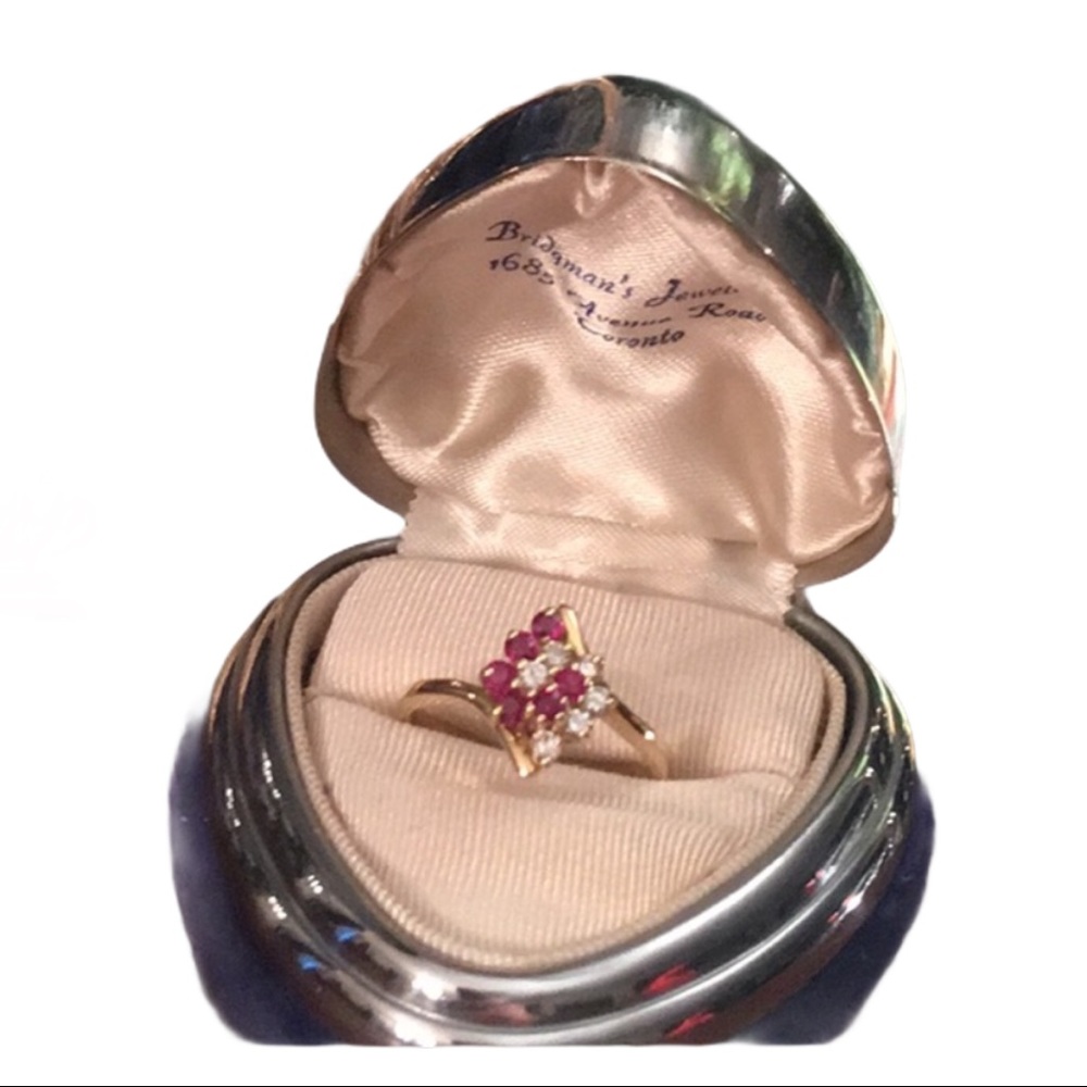 14k Gold Ruby & Diamond cocktail ring